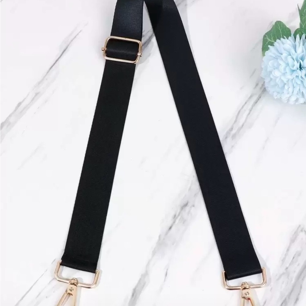 Black Adjustable Strap with Gold Hardware